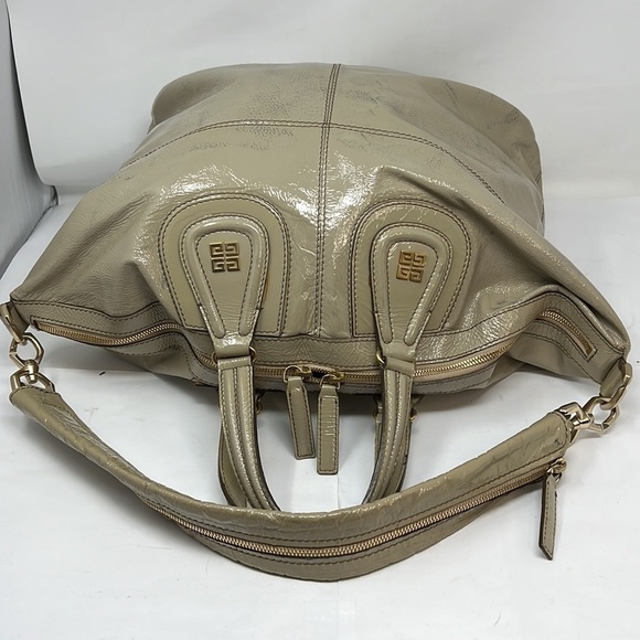Givenchy Large Gray Taupe Patent Leather Nightingale Bag - Picture 6 of 16